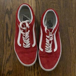 Vans Red Suede Old Skool Size 8.5